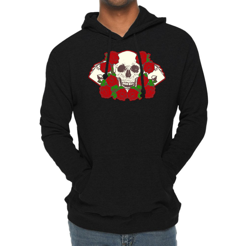 Poker Gambler Casino Skull Poker Texas Holdem Cool Lightweight Hoodie | Artistshot