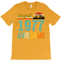 August 1977 Birthday Gift  Vintage August 1977 Awe T-shirt | Artistshot