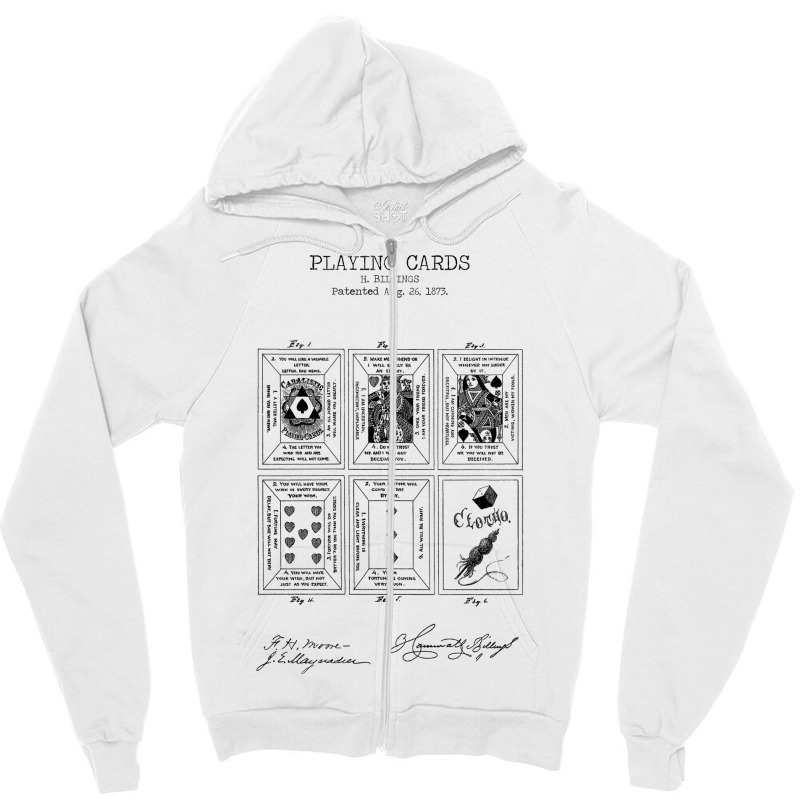 Playing Cards Patent Hipster Zipper Hoodie | Artistshot