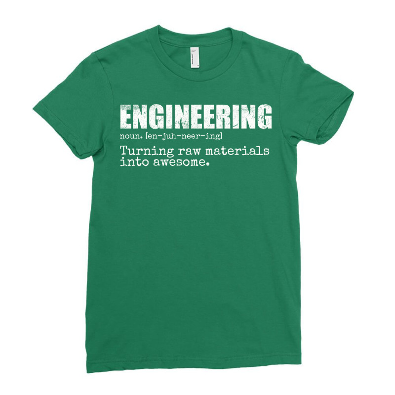 Engineering Turning Raw Materials Into Awesome 80s Ladies Fitted T-Shirt by tejecirvllq | Artistshot