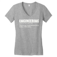 Engineering Turning Raw Materials Into Awesome 80s Women's V-neck T-shirt | Artistshot