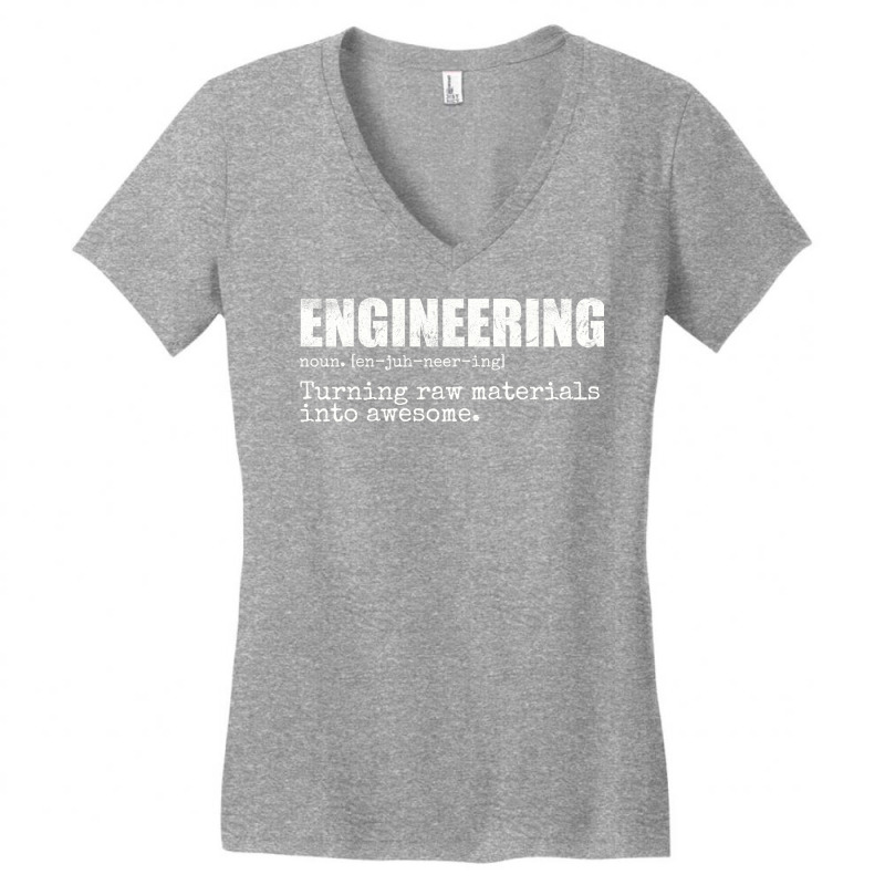 Engineering Turning Raw Materials Into Awesome 80s Women's V-Neck T-Shirt by tejecirvllq | Artistshot