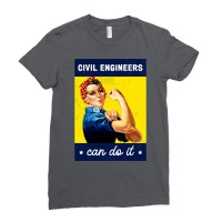 Civil Engineer Rosie The Riveter Poster Design Ladies Fitted T-shirt | Artistshot