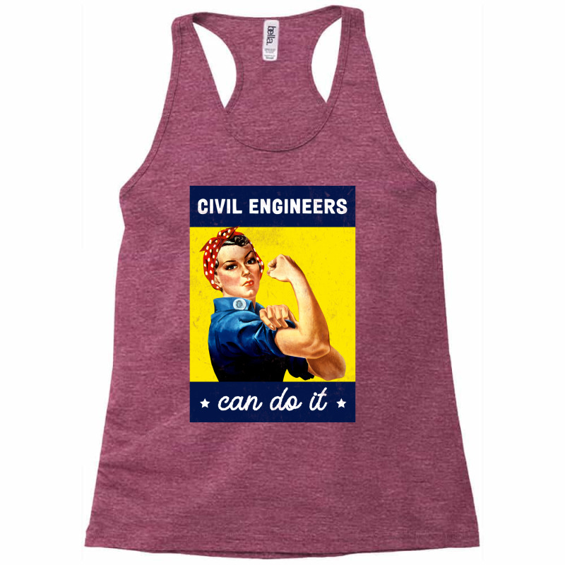 Civil Engineer Rosie The Riveter Poster Design Racerback Tank by kuwukmauser8 | Artistshot