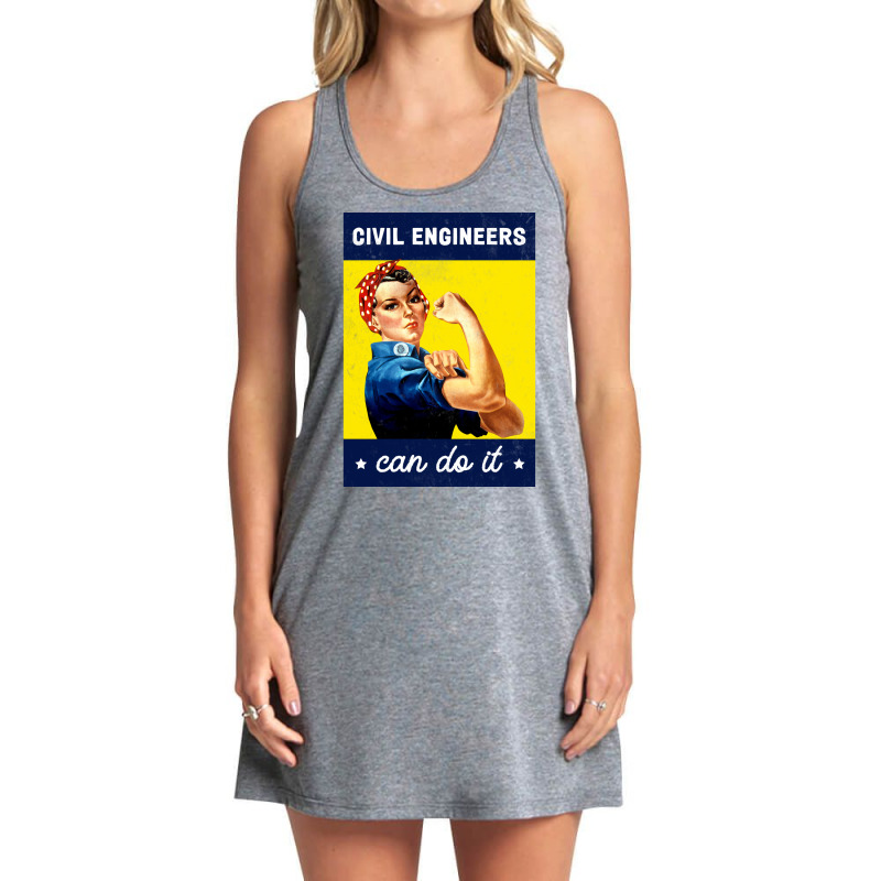 Civil Engineer Rosie The Riveter Poster Design Tank Dress by kuwukmauser8 | Artistshot