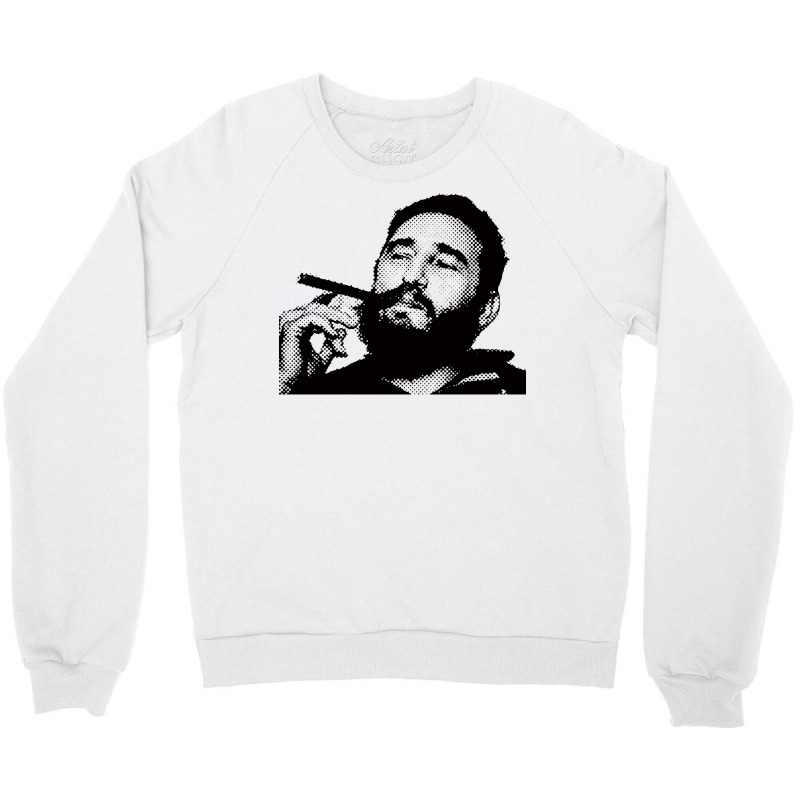 Young Fidel Castro Smoking Cigar Retro Crewneck Sweatshirt by alheklupsm | Artistshot