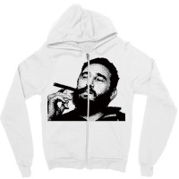 Young Fidel Castro Smoking Cigar Retro Zipper Hoodie | Artistshot