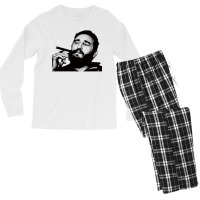 Young Fidel Castro Smoking Cigar Retro Men's Long Sleeve Pajama Set | Artistshot