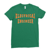 Electrical Engineer In Orange Color Text Aesthetic Ladies Fitted T-shirt | Artistshot