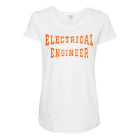 Electrical Engineer In Orange Color Text Aesthetic Maternity Scoop Neck T-shirt | Artistshot