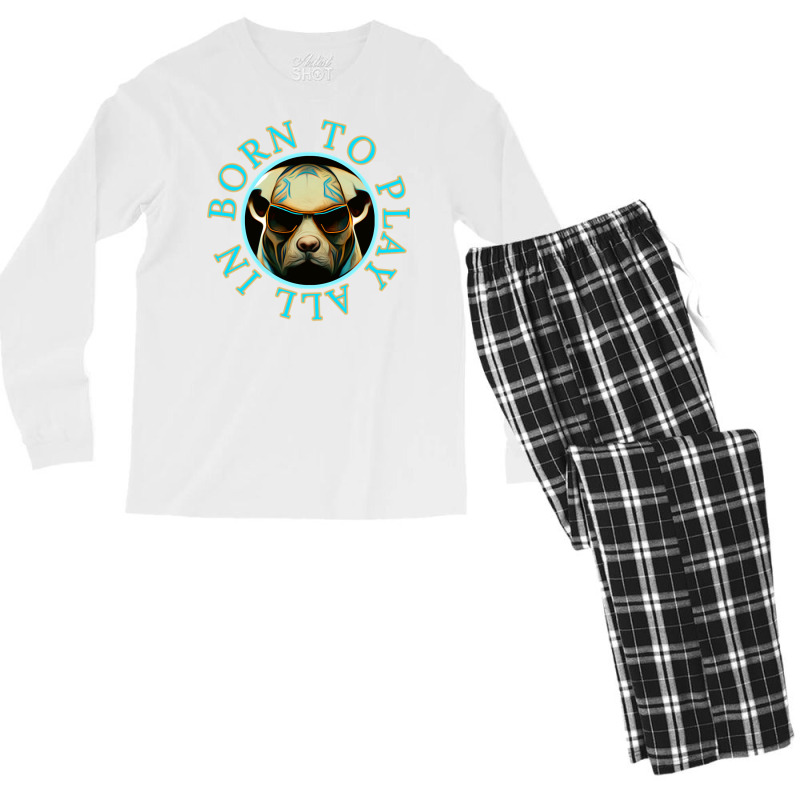 Poker Gambling Gift All In Dog Casino Funny Men's Long Sleeve Pajama Set | Artistshot