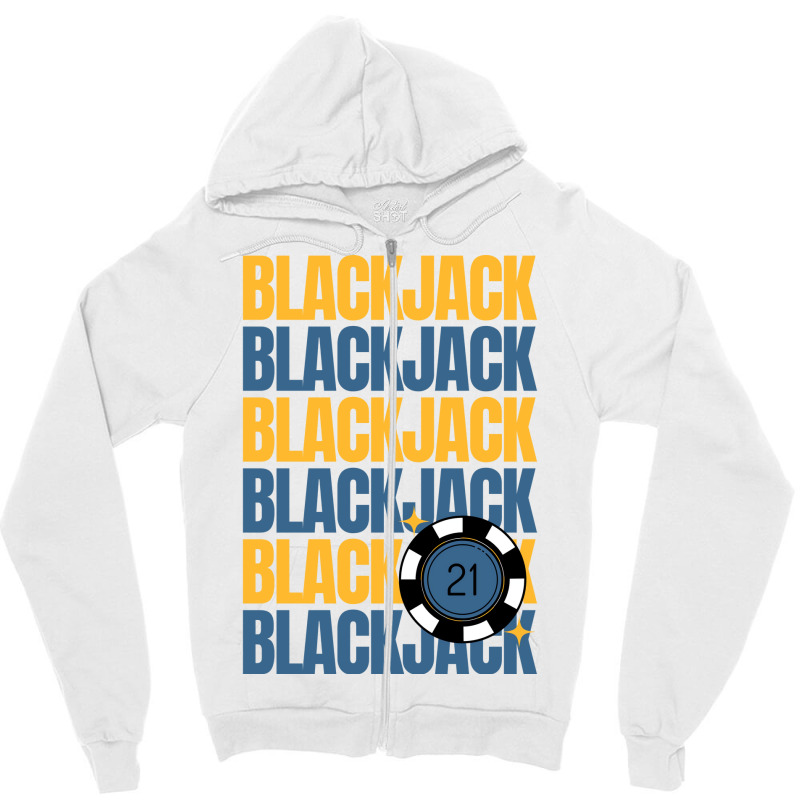 Blackjack 21 Player Casino Gambler Gift Red Funny Zipper Hoodie | Artistshot