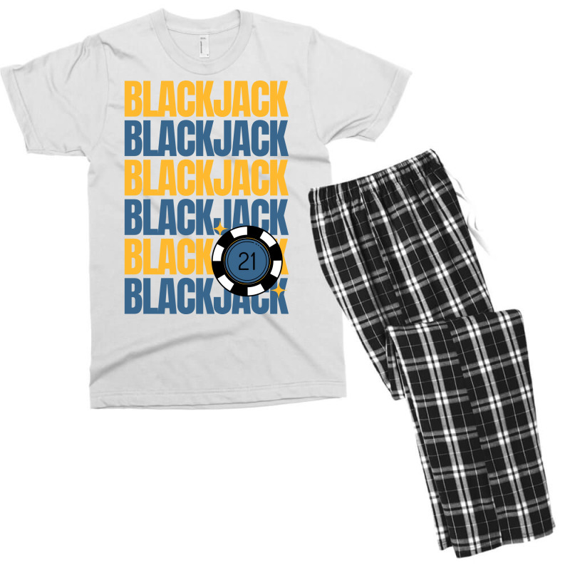 Blackjack 21 Player Casino Gambler Gift Red Funny Men's T-shirt Pajama Set | Artistshot