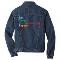 Eat Sleep Civil Engineering Repeat Boy Men Denim Jacket | Artistshot