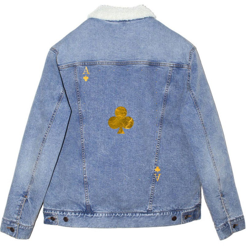 Ace Of Clubs Golden Cards Unisex Sherpa-lined Denim Jacket | Artistshot