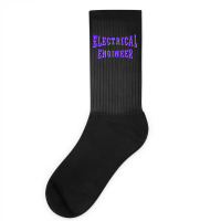 Electrical Engineer In Purple Color Text Aesthetic Socks | Artistshot