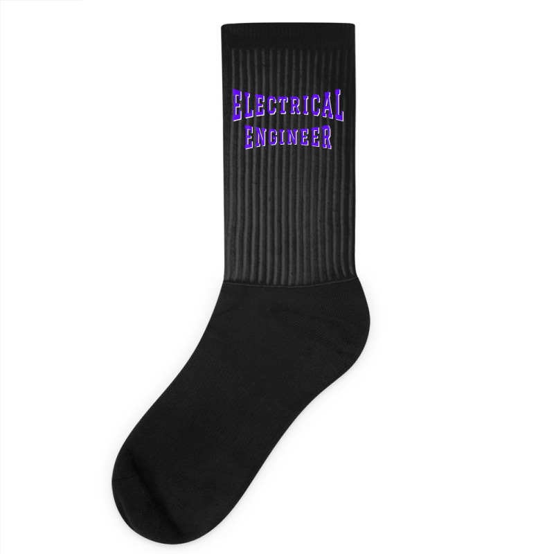 Electrical Engineer In Purple Color Text Aesthetic Socks | Artistshot