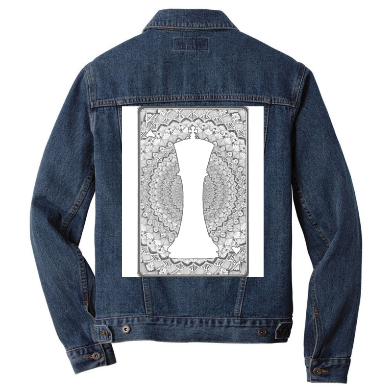 King Card Mandala Green Men Denim Jacket | Artistshot