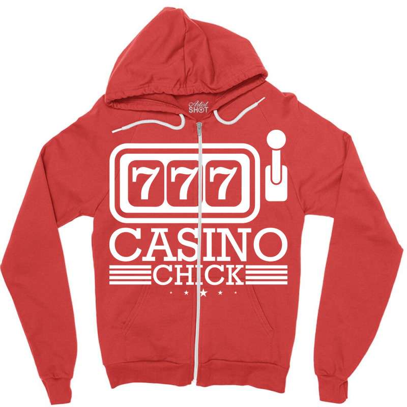 Casino Chick Las Vegas Slot Machine Roulette Woman Zipper Hoodie | Artistshot