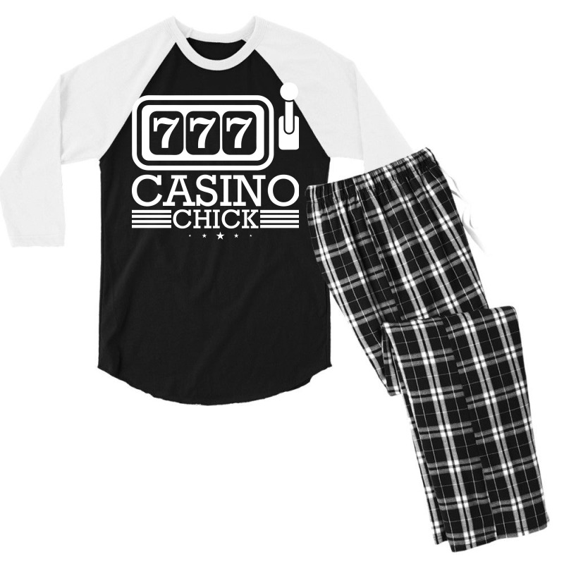 Casino Chick Las Vegas Slot Machine Roulette Woman Men's 3/4 Sleeve Pajama Set | Artistshot