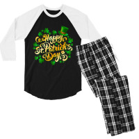 Happy St Patrick's Day Irish Shamrock Family Lucky Men's 3/4 Sleeve Pajama Set | Artistshot