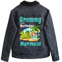 Cute Mermaid Grammy Of The 18th Birthday Music Unisex Sherpa-lined Denim Jacket | Artistshot