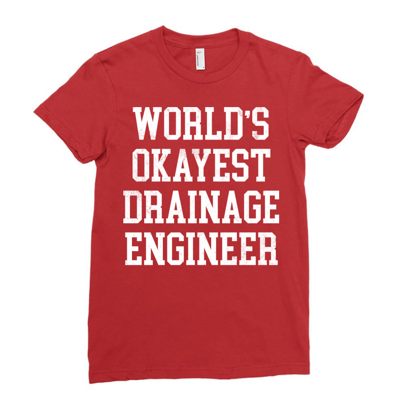 Drainage Engineer Worlds Okayest Design Ladies Fitted T-Shirt by kuwukmauser8 | Artistshot