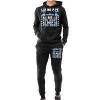 Plumber Laying Pipe As Big Plumbing Pipe Plumbers Hoodie & Jogger Set | Artistshot