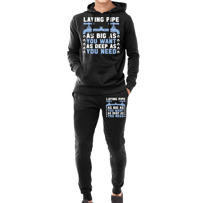 Plumber Laying Pipe As Big Plumbing Pipe Plumbers Hoodie & Jogger Set | Artistshot