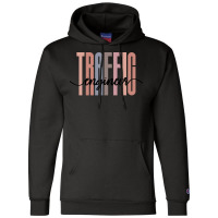 Traffic Engineer Tall Font Contrast On White Desig Champion Hoodie | Artistshot