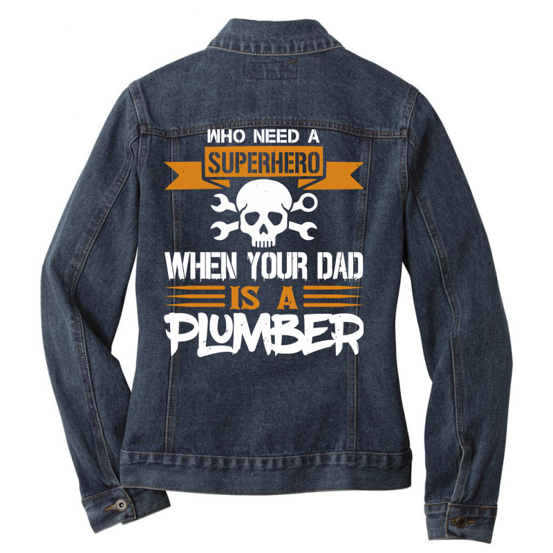 Plumber Gift Idea Plumber Hipster Ladies Denim Jacket by roscijjou4 | Artistshot