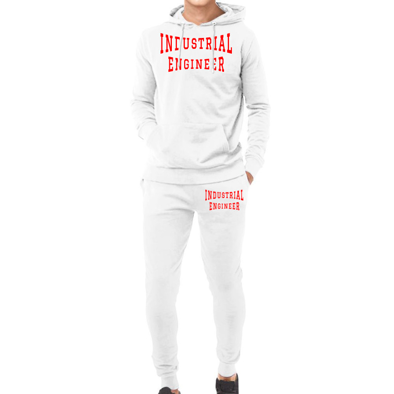 Industrial Engineer In Red Color Text Aesthetic Hoodie & Jogger Set | Artistshot