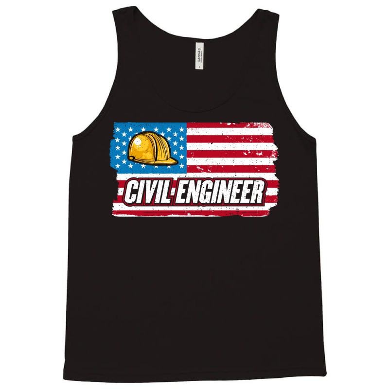 Civil Engineer American Flag Patriotic Civil Engin Tank Top by poutchkolajat | Artistshot