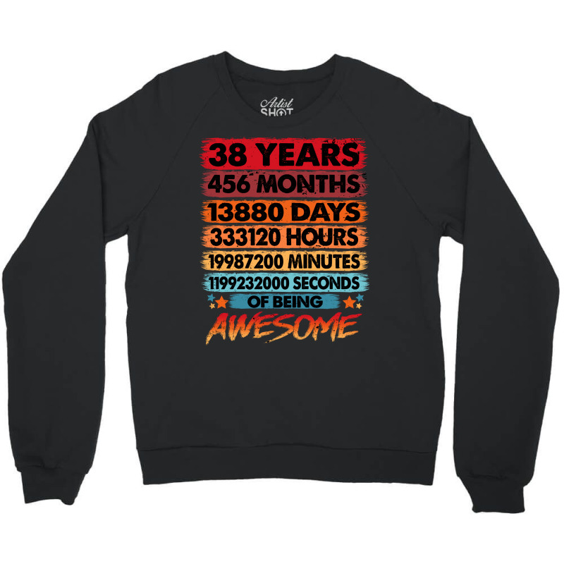 38th Birthday  38 Years Old Vintage Birthday 80s Crewneck Sweatshirt by oskenmullerw | Artistshot