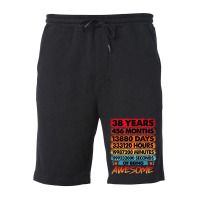 38th Birthday  38 Years Old Vintage Birthday 80s Fleece Short | Artistshot