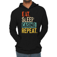 Eat Sleep Casino Repeat Retro Vintage Colors Tumbl Lightweight Hoodie | Artistshot