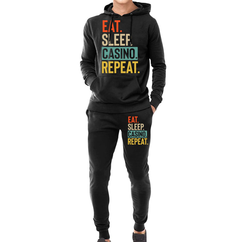 Eat Sleep Casino Repeat Retro Vintage Colors Tumbl Hoodie & Jogger Set | Artistshot