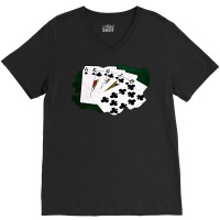 Poker Hands Royal Flush Clubs V-neck Tee | Artistshot