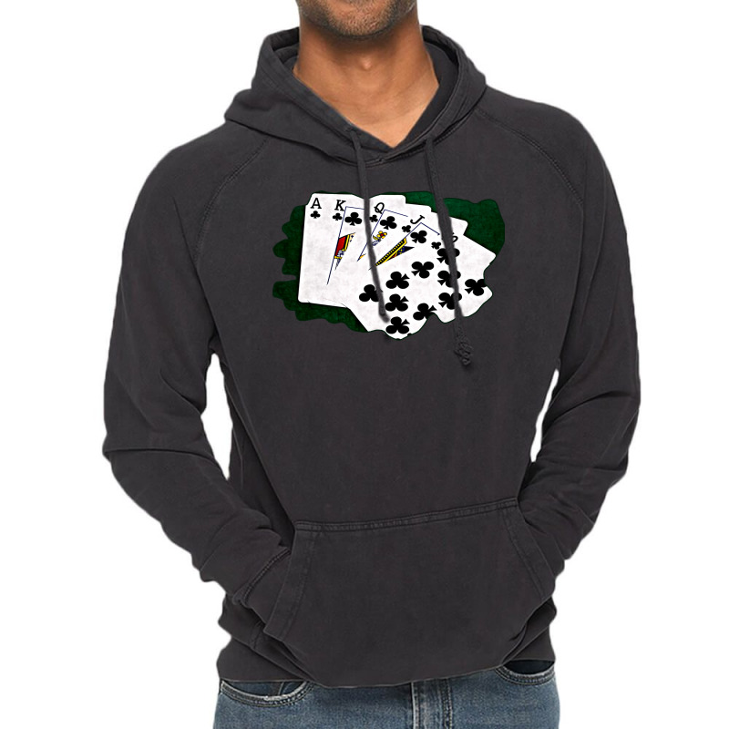 Poker Hands Royal Flush Clubs Vintage Hoodie | Artistshot