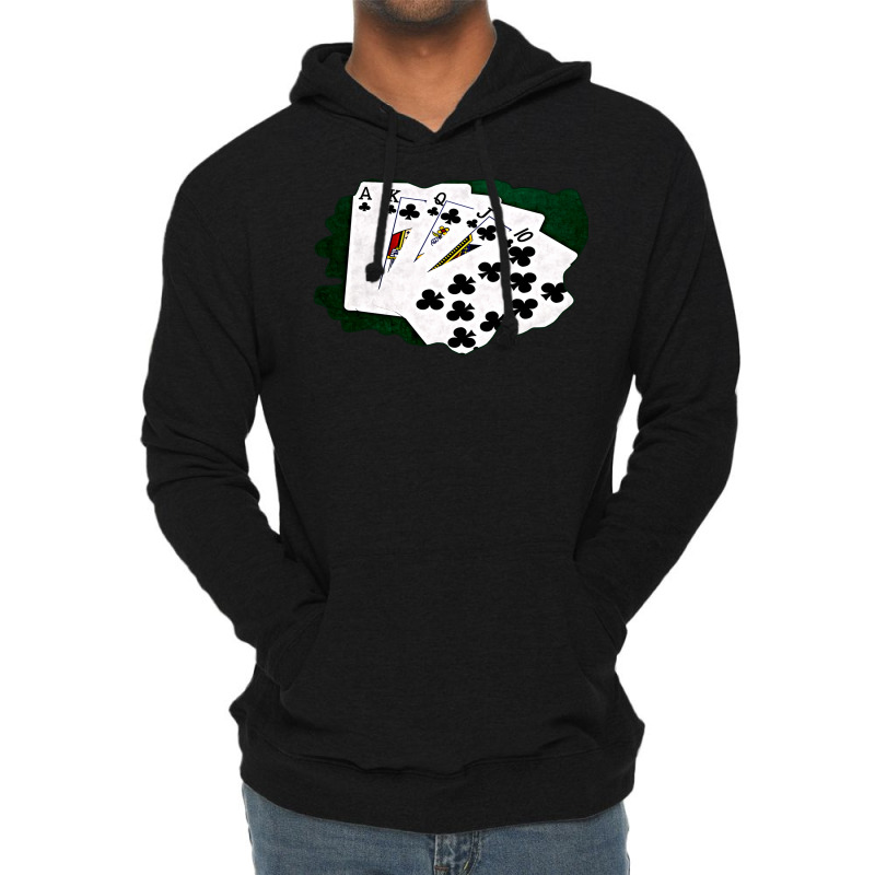 Poker Hands Royal Flush Clubs Lightweight Hoodie | Artistshot