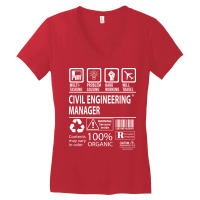 Civil Engineering Manager T  Multitasking Certifie Women's V-neck T-shirt | Artistshot