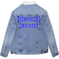 Biomedical Engineer In Blue Color Text Stars Unisex Sherpa-lined Denim Jacket | Artistshot