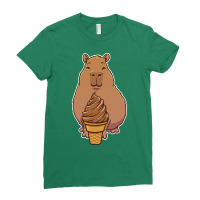 Capybara Chocolate Ice Cream Cone Summer Ladies Fitted T-shirt | Artistshot