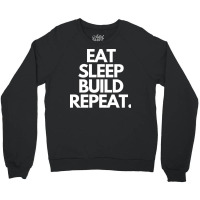 Eat Sleep Build Repeat Hippie Retro Crewneck Sweatshirt | Artistshot