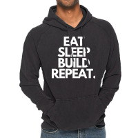 Eat Sleep Build Repeat Hippie Retro Vintage Hoodie | Artistshot