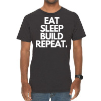 Eat Sleep Build Repeat Hippie Retro Vintage T-shirt | Artistshot