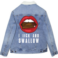 Chocolate Slogan For Naughty Candy Fans Love Unisex Sherpa-lined Denim Jacket | Artistshot