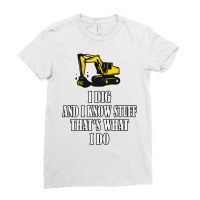 Funny Construction Worker Excavator Cool Ladies Fitted T-shirt | Artistshot