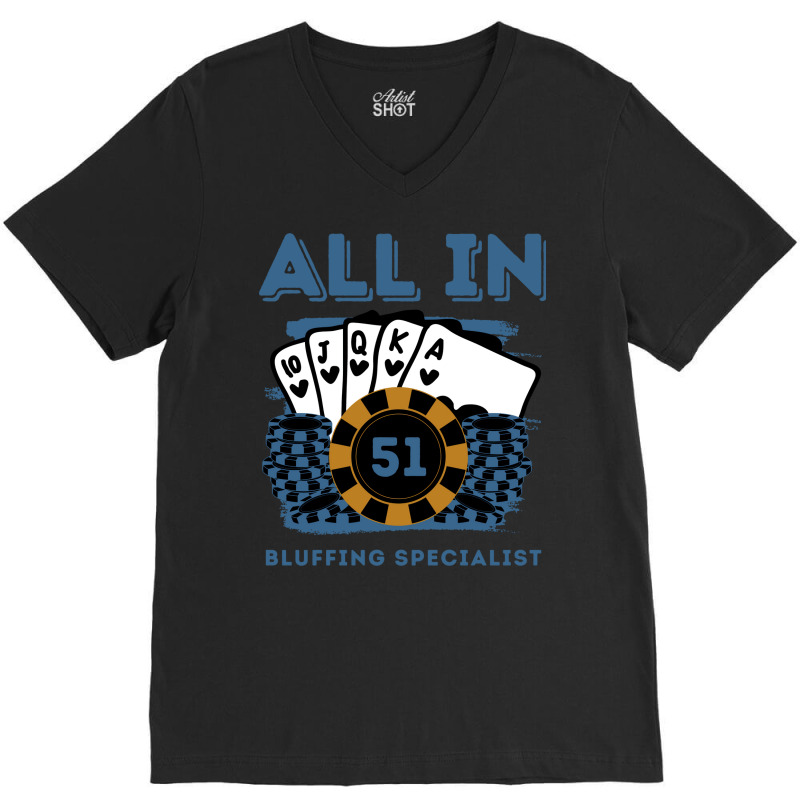 All In St Poker Casino Years Old Poker Gambler Bir V-neck Tee | Artistshot