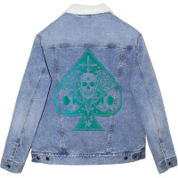 Ace Of Spades Aquamarine Aesthetic Unisex Sherpa-lined Denim Jacket | Artistshot